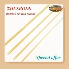 ZHUSRODS Bamboo Fishing Rod Blank 7'6" 5wt / 4-Pieces~ 1-Tips