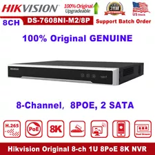 US Hikvision Original 8CH 8POE 8K NVR DS-7608NI-M2/8P 2SATA 32MP Video Recorder