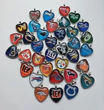 Sale Lot of 2 - 5pcs Big Heart shape pendants of NFL Football teams for Necklace