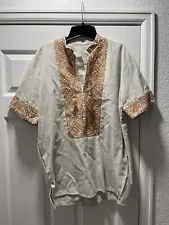 Bukovina Ukrainian Linen Summer Shirt With Embroidery