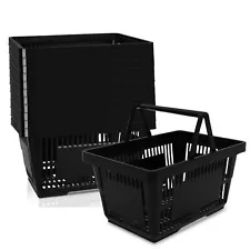 12PCS Shopping Baskets with Handles, 21L Durable Plastic Shopping Cart, Porta...