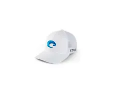 NEW COSTA DEL MAR MESH ADJUSTABLE CAP HAT WHITE LOGO FLEXFIT