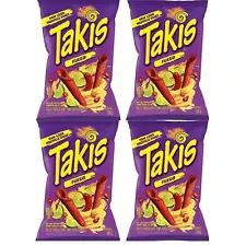 Takis Fuego Spicy Chili Pepper and Lime Rolled Tortilla Chips, 280g Each 4 Bags