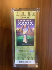 NFL Commemorative Souvenir Super Bowl XXXIX 39 Ticket Stub New England Patriots