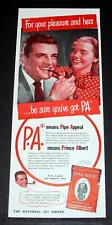 1947 OLD MAGAZINE PRINT AD, PRINCE ALBERT TOBACCO, FOR PIPE APPEAL!