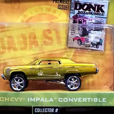 Jada 73 1973 Chevy Impala DONK Box & Bubble Detailed Collectible Car Golden Yell