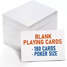 LotFancy Blank Playing Cards, 180PCS White Blank Index Flash Cards to Write on