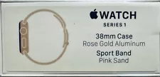 New ListingApple Watch Series 1 38mm Rose Gold Aluminum Pink Sand Sport Band - UNOPENED