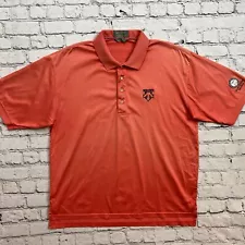 DESCENTE MEN GOLF POLO SHIRT SHORT SLEEVE LARGE SALMON