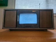 Rare Vintage Panasonic Mini Console Television & Radio Wood Cabinet TR-904 Works