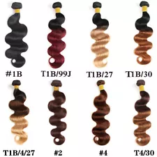 10A Human Hair Bundles Ombre Body Wave Bundles Weft Extensions Colored Remy Hair