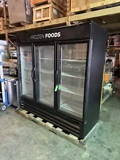 True GDM-72F-HC- 3 door glass commercial Freezer Merchandiser- 220v 1 Ph -LED