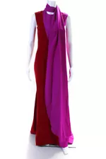 Christian Siriano Color Block Dress Gown Red Pink Size 6 eBay Endless Runway