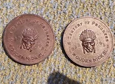 Century of Progress 1933 TWO WOODEN NICKELS