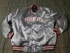 silver SaTiN Ohio State jacket OSU fits XL