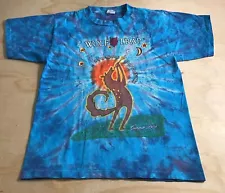 A3236 VTG Y2K Wolf Trap 2001 Summer Blue Tie Dye Sundog Tee Size Medium T Shirt