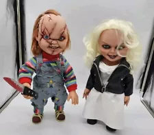 15" Mezco Talking Child's Play Bride of Chucky: Chucky and Tiffany Doll Set