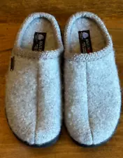 HAFLINGER AT Classic Hardsole GRAY wool slipper Arch Support US 7 EU 38