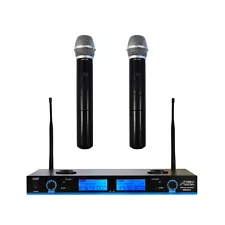 Audio2000's AWM6522U UHF Dual-Channel Rechargeable Wireless Microphones-MR