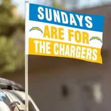 2PCS San Diego Chargers 2-Sided Car Flags Sundays Are for The Chargers 12*18in