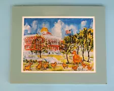 MAKE WAY FOR DUCKLINGS Matted Watercolor Print 17" x 14" ~ Artist Paul D. Shea