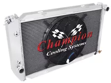 WR Champion 4 Row Radiator 28",16" Fan - 1972 - 1979 Ford Thunderbird V8 Engine (For: 1978 Ford Thunderbird)