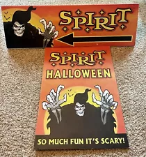 Spirit Halloween Store Display Tri-fold Sign And Jack Reaper Rectangle Sign Rare