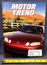 New ListingMotor Trend March 1992 magazine Import Car Of the Year