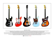Kurt Cobain's Guitars Limited Edition Fine Art Print A3 size