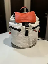 Coach Pacer Utility Backpack Signature B2061-760 White Orange Black