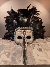 Halloween Masquerade Mask New Years Mardi Gras Party Feathers Bird