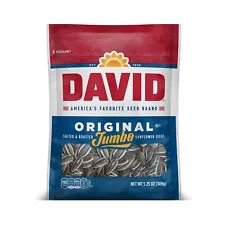 David Roasted and Salted Original Jumbo Sunflower Seeds, 5.25 oz (Pack of 12)