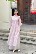 Pink Loose Ao Dai, Ao Dai Tet, Modern Ao Dai For Women, Ao Dai Plus Size, Pants