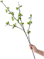 2 Pcs Artificial Apple Branches,With Green Leaves Faux Tree, Artificial Fruit Br