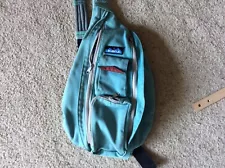 Kavu Rope Canvas Sling Bag Teal w/ Adjustable Strap Hiking Outdoor Commuter