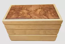 Artist Made Maple Burl Jewelry Box~Lined 3 Drawer by Bill Bolstad Woodworks