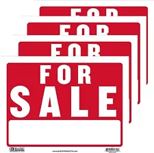 4 Pack - FOR SALE Sign 9"x12" Flexible Plastic Business/Personal Use - FAST SHIP