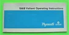 1968 PLYMOUTH VALIANT OWNER MANUAL Factory Original LOOKS UNUSED Xlnt+