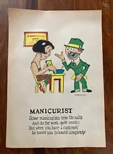 Penny Dreadful Vinegar Valentine “Manicurist” 7”x10” Vintage Lithograph Original