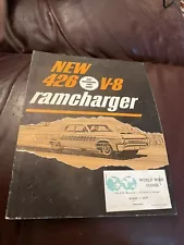 1964 Dodge Ramcharger 426 V8 Race Engine Vintage Original Sales Brochure Catalog