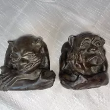 Set Of Gargoyle Figures Wall Hanging Etched By Artist Concrete?