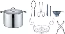 20 Quart Stainless Steel Canning Pot Set. Includes Canning Rack, Tongs, Jar Lift