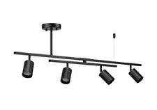 Globe Electric 57500 West 4-Light Adjustable Track Bar Lighting - Matte Black