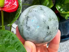 Wonderful! 412g Natural LABRADORITE Crystal Ball, Sphere, Reiki, 67mm ~ 0.91lb