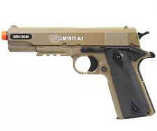 Cybergun COLT M1911 A1 Replica Airsoft Spring Pistol with Metal Slide Tan 180129