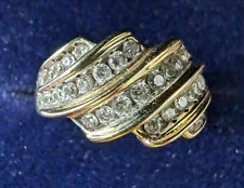 14k YELLOW GOLD AND DIAMONDS RING SIZE 9 - Estate Sale