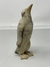 Antique Carved Marble Penguin Sculpture As is