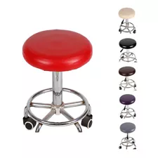 Removable Round Bar Stool Covers PU Leather Bar Stool Seat Covers Waterproof Bar