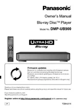 Panasonic DMP-UB900 Blu-ray Player Owners Instruction Manual