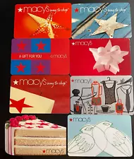 Macy's Lot of 8 Gift Cards No Value $0 Collectable Holidays